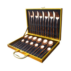 24pcs Gold Stainless Steel Cutlery Set