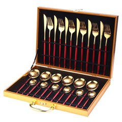 24pcs Gold Stainless Steel Cutlery Set